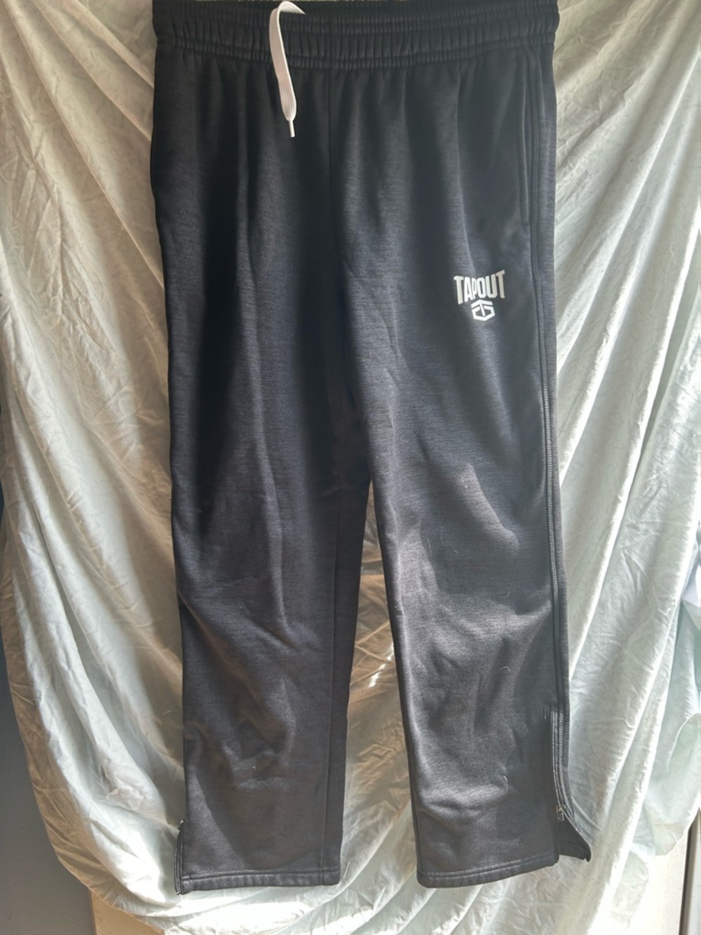 Tapout Black Track Pants with White Logo